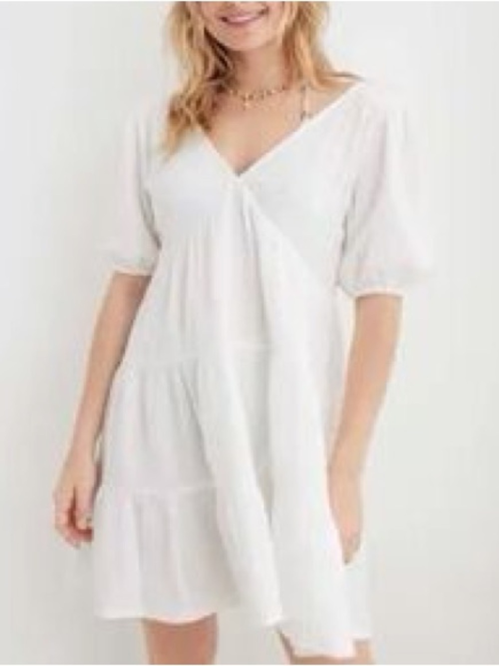 Aerie White Pool To Party Cotton Dress in White Size XS Gauze Beach Vacation